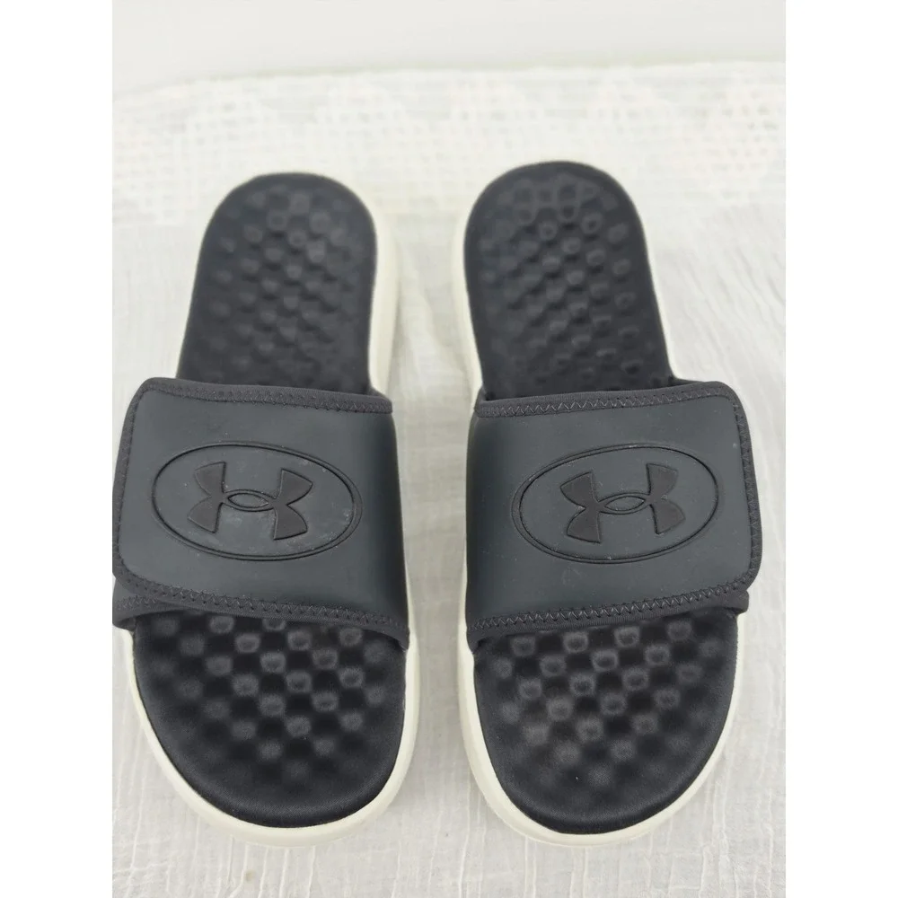 Under Armour UA Ignite Pro 8 Slide Sandals Black White Men 9D 6000337-022
